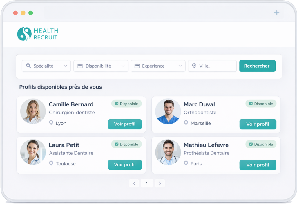 Health recruit plateforme de recrutement dentaire